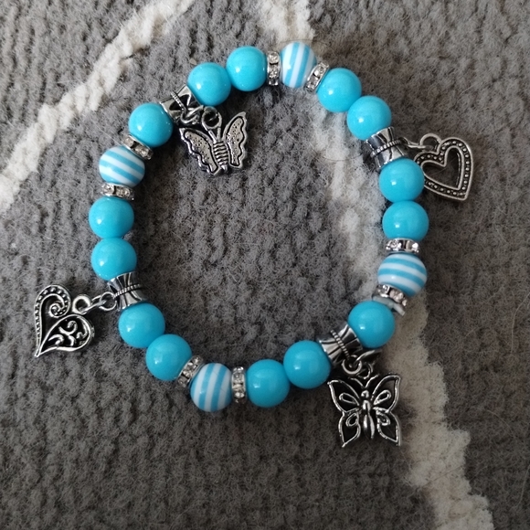 Beaded Blue Charm Bracelet - Picture 8 of 14